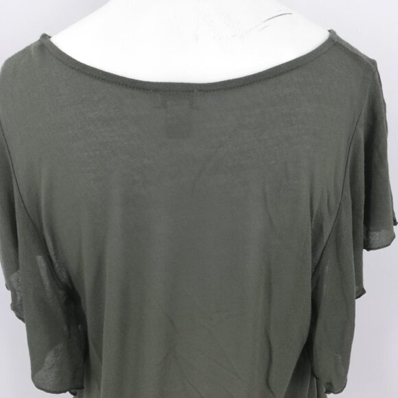 Hinge Sheer Green Ruffle Top Size S - Picture 12 of 13